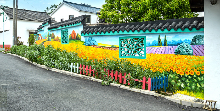 新农村墙体彩绘多少钱一平方美丽乡村手绘墙画收费标准